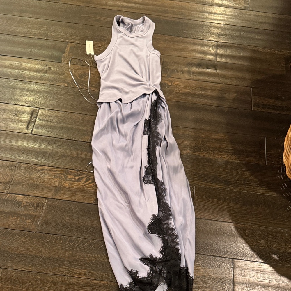NWT Anthropologie twofer tank slip dress grey/lavender XS